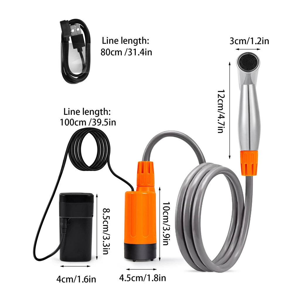 (image for) IPRee Car Washer Car Washing Portable Electric Shower Rechargeable Bathing Pump For Outdoor Sport Travel Camping Shower